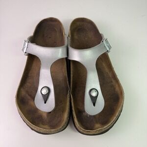 Birkenstock Gizeh Women's Size 40 EU Silver Birko-Flor Sandals
